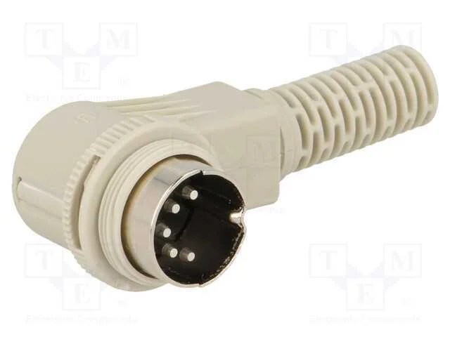 Ficha, Din, Macho, Pin: 5, Sistema: 180, Angulares 90, com Cabo