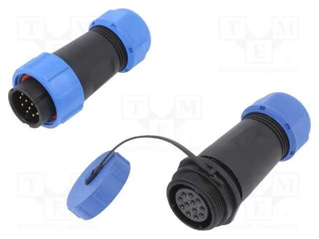 Conector: redondos, macho + fêmea, PIN: 12, 3A, I.