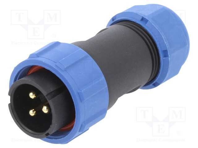 Conector: Redondos, Macho + Fêmea, Pin: 3, 3a, Ip67, 500v, com Cabo
