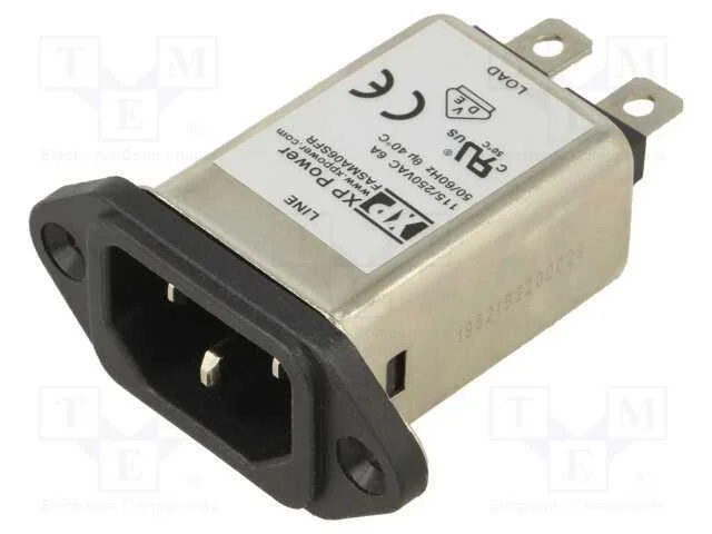 Conector: de alimentação, tomada, macho, 6A, 250V.