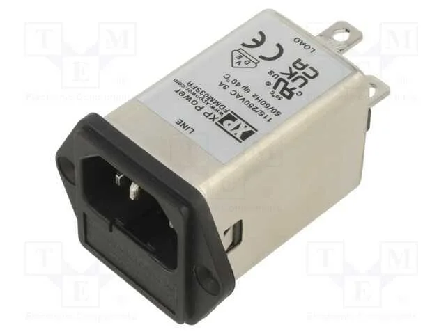 Conector: de alimentação, tomada, macho, 3A, 250V.