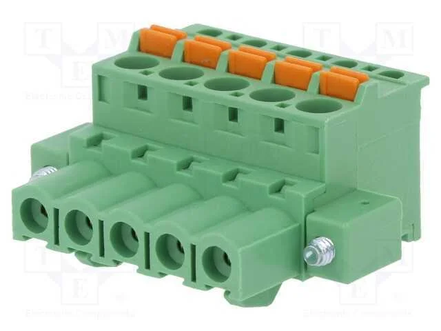 Bloco Terminal Separável, 5,08mm, Faixas: 5, Angulares 90, Ficha