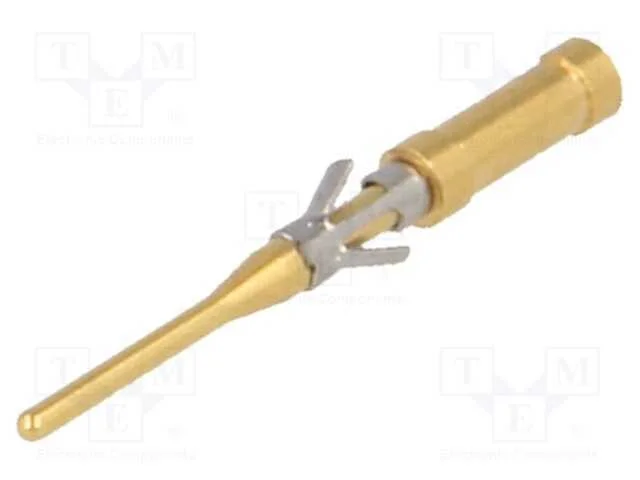 Contacto, macho, latão, dourado, 26AWG÷22AWG, sol.