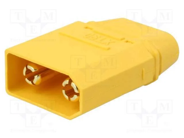 Ficha, de alimentação DC, XT90, macho, PIN: 2, co.