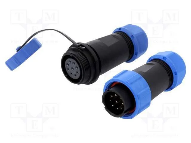 Conector: Redondos, Macho + F&ecirc;mea, Pin: 9, 3a, Ip67, 500v, com Cabo