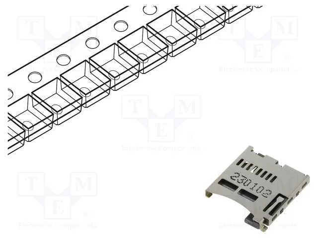 Conector: para Cartões, Microsd, Push-Push, Smt, Gold Flash, Pin: 8