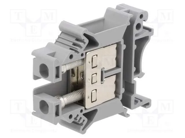 Conector: de carril, cinzenta, terminal parafusad.