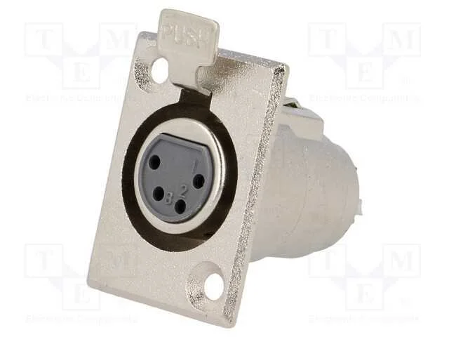 Tomada, Xlr, Fêmea, Pin: 4, Solda, Norma Xlr, Dia.Aber.Fix: 3mm