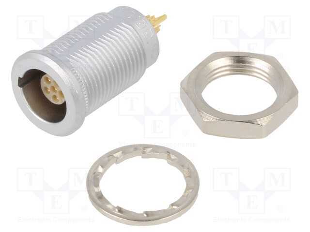 Conector: Redondos, 00, Tomada, Fêmea, Pin: 6, Solda, 1,5a, Ip50