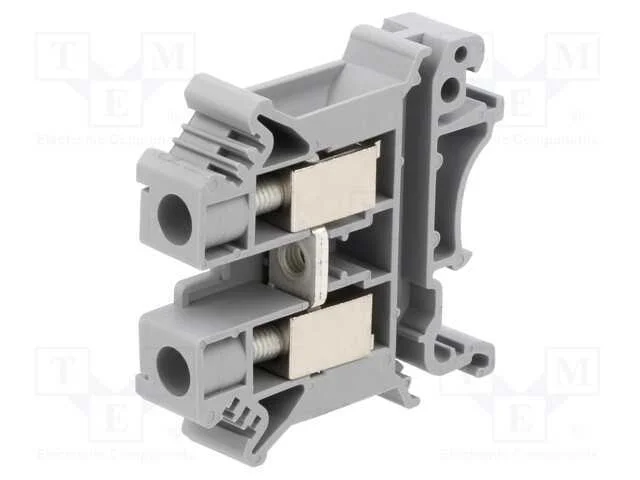 Conector: de carril, cinzenta, terminal parafusad.