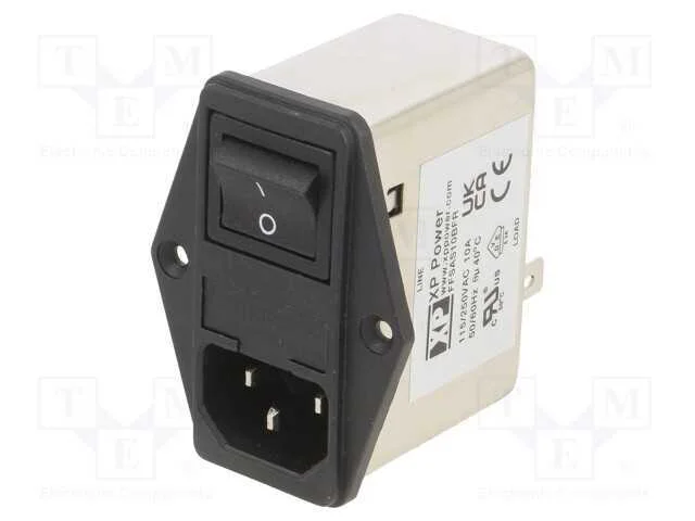 Conector: de alimentação, tomada, macho, 10A, 250.