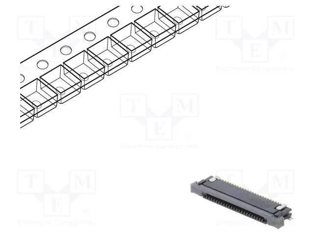Conector: FFC/FPC, horizontais, PIN: 24, contacto.