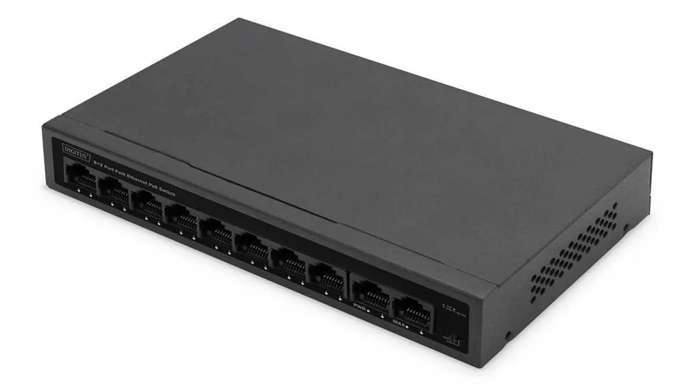 Digitus Switch 8+2port  10/100  30w Fe Poe Unmanaged Schwa