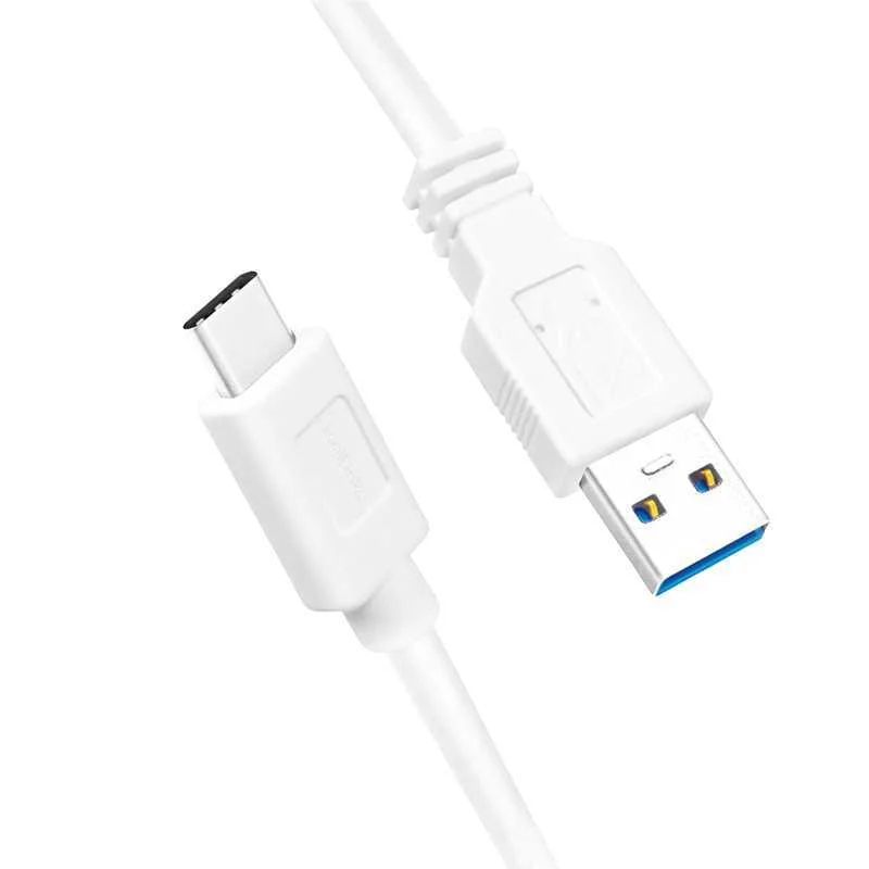 Cabo Usb 3.2 Tipo C Macho para Tipo a Macho Branco com 3m de Comprimento