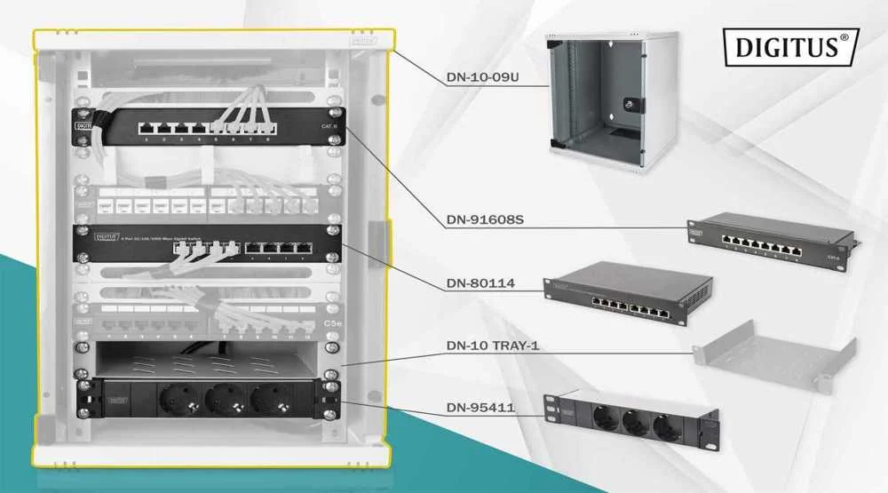 DIGITUS DN-10-SET-2 ARMÁRIO RACK RACK DE PENDURAR.