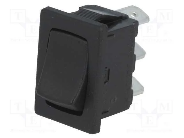 ROCKER, SPDT, Pos: 2, ON-ON, 10A/250VAC, 10A/28VD.
