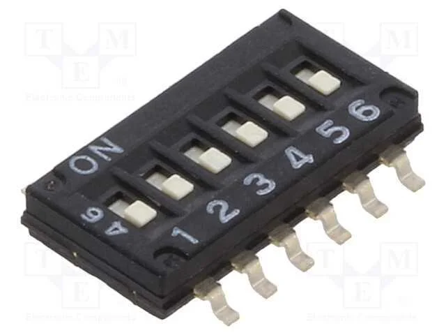 Interruptor: DIP-SWITCH, Quantidade de secções: 6.
