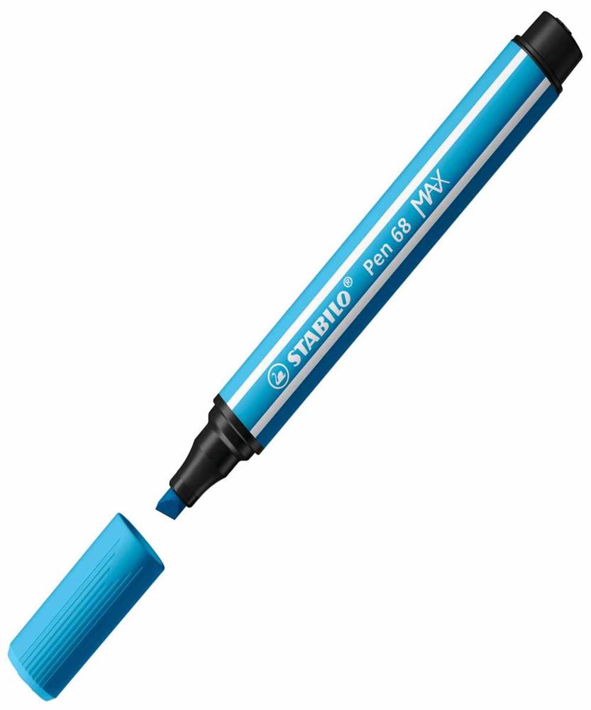 Rotulador Premium Con Punta de Fibra Biselada Pen 68 Max Color Azul Celeste Stabilo 768/57
