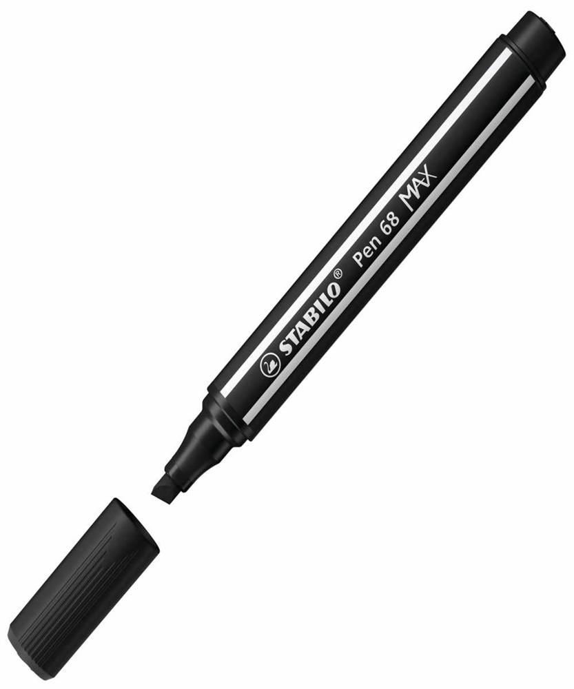 Rotulador Premium Con Punta de Fibra Biselada Pen 68 Max Color Negro Stabilo 768/46
