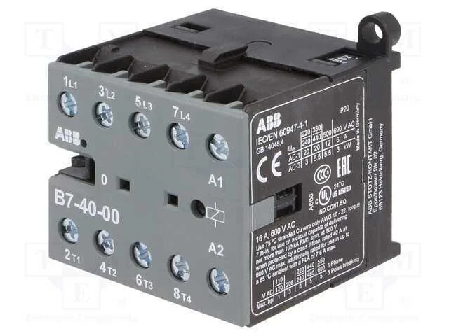 Contator: 4-De Polo, No X4, 24vac, 7a, No Painel,Para Trilho Din