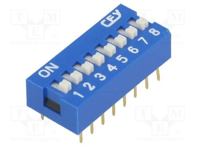 Interruptor: DIP-SWITCH, Quantidade de sec&ccedil;&otilde;es: 8.