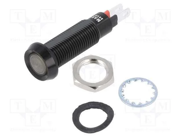 Luz indicadora: LED, côncavo, verde, 24÷28VDC, 8,.