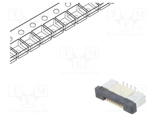 Conector: FFC/FPC, verticais, PIN: 8, ZIF, SMT, 5.