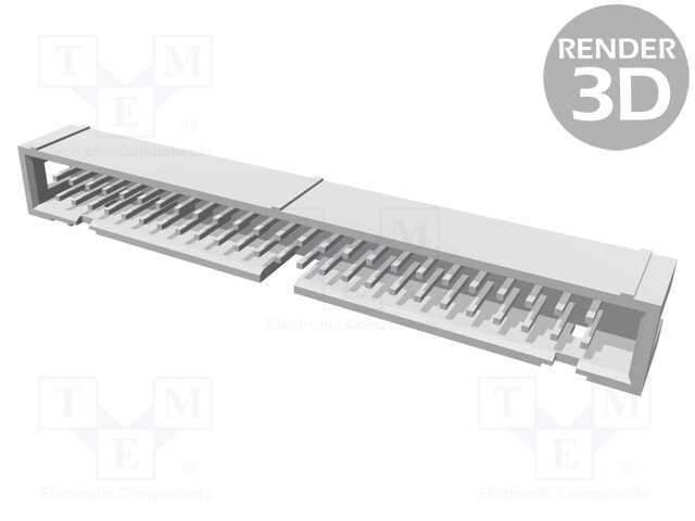 Tomada, Idc, Macho, Pin: 50, Simples, Tht, 1,27mm, Sistema: 2x25