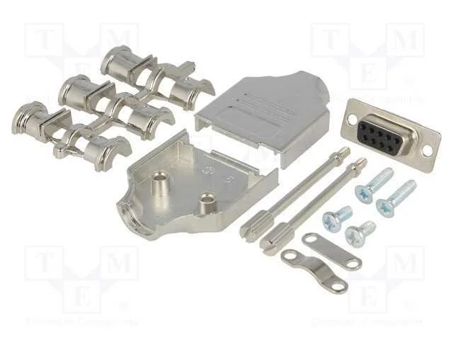 D-Sub, Pin: 9, Ficha, Fêmea, Simples, Solda, com Cabo, Preta