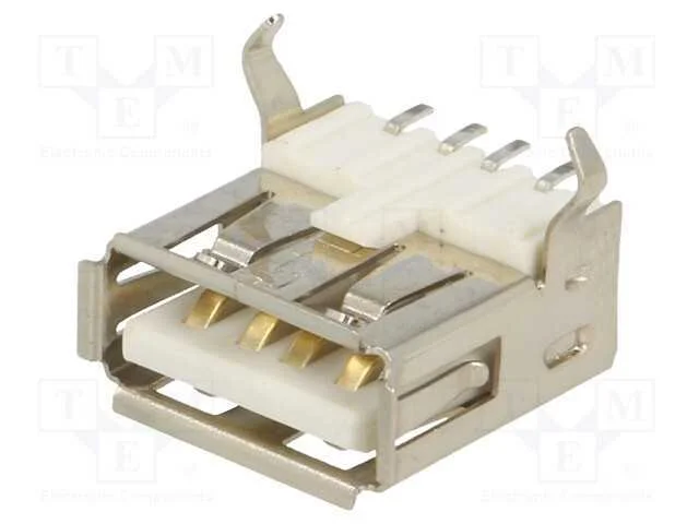 Tomada, Usb A, para Pcb, Smt, Pin: 4, Horizontais, Usb 2.0, 1a, 30v