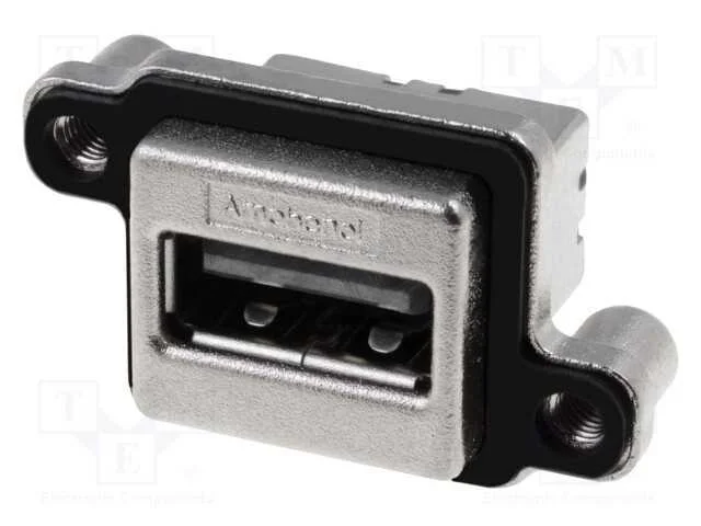 Tomada, Usb A, Musb, para Painel,Roscado, Tht, Angulares 90, Ip67