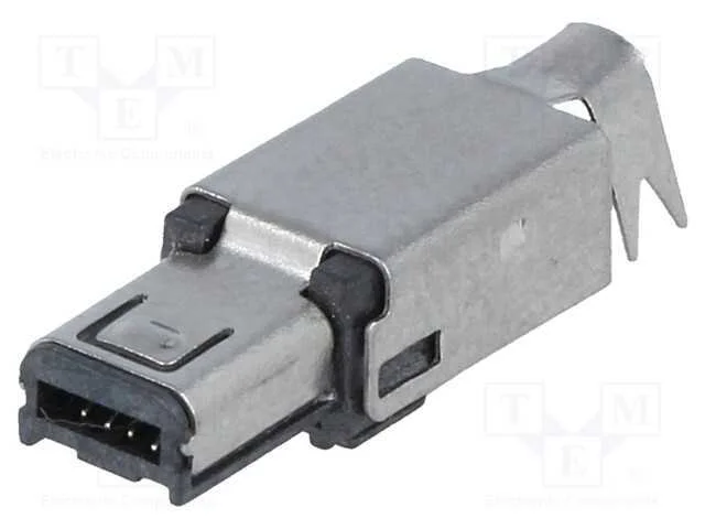 Ficha, USB mini Hirose, solda, PIN: 4, niquelado,.