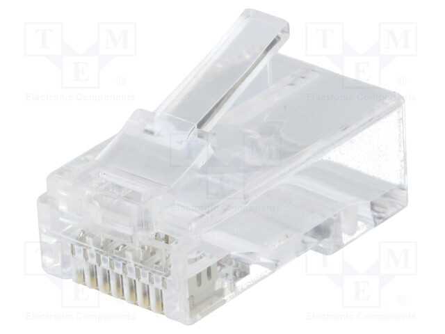 Ficha, RJ45, Cat: 6a, não blindados, dourado, Sis.
