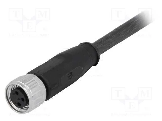 Conector: M8, Fêmea, Pin: 3, Simples, com Cabo, Ficha, 1m
