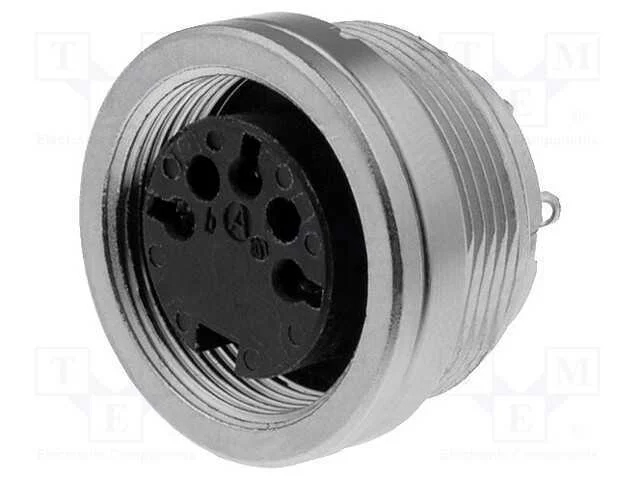 Conector: M16, tomada, fêmea, solda, para painel,.