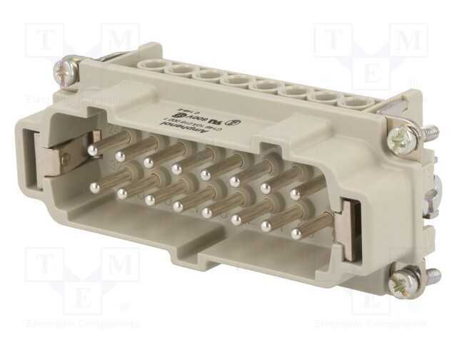 Conector: Hdc, Inserto de Contatos, Macho, C146, Pin: 16, 16+Pe