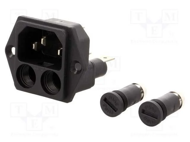 Conector: de alimentação, tomada, macho, 10A, 250.
