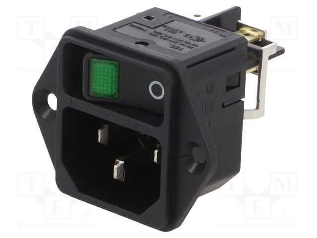 Conector: de alimentação, tomada, macho, 10A, 250.