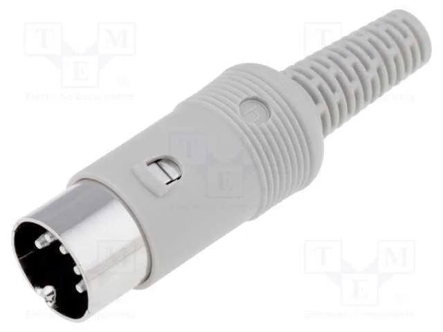 Ficha, Din, Macho, Pin: 5, Sistema: 180, Simples, com Cabo, Solda