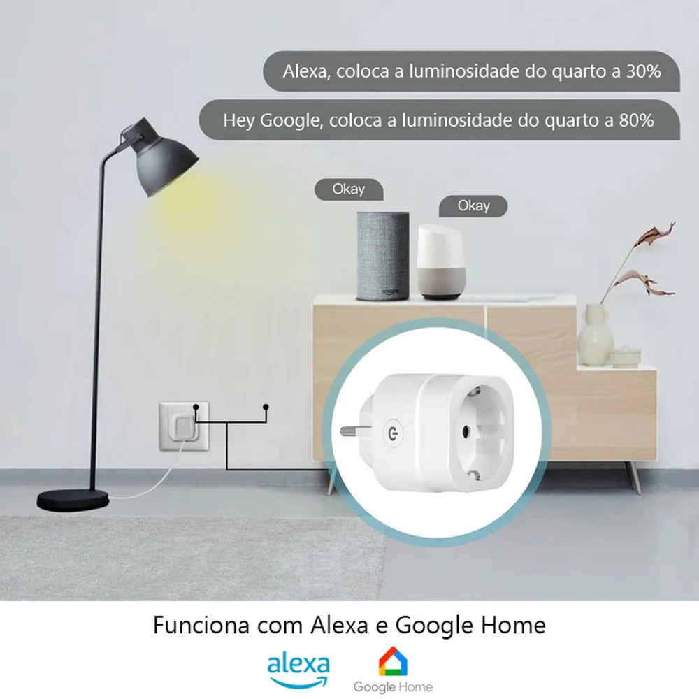 Tomada On/Off ZigBee 16A com leitor de consumo