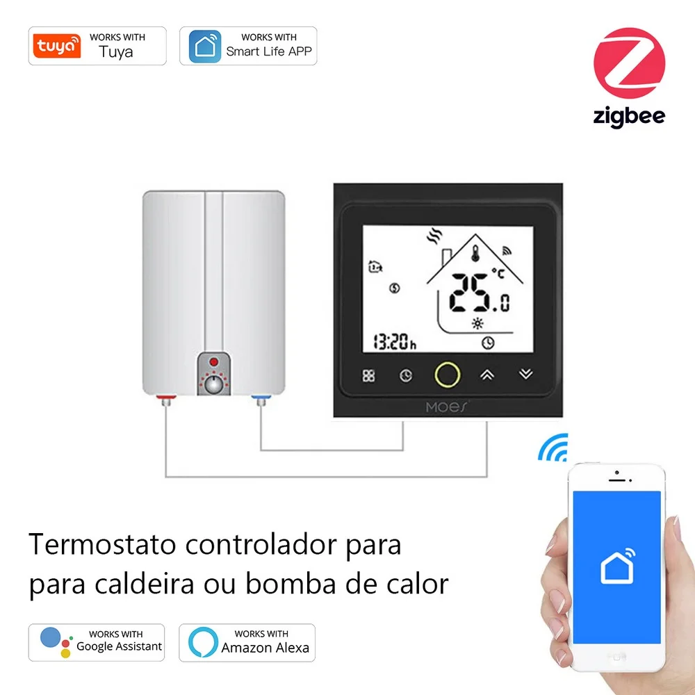 Termostato Controlador Zigbee P/ Caldeira Ou Bomba