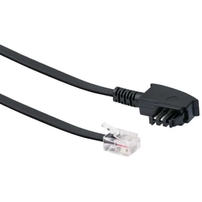 Schwaiger Dsl-Kabel Rj12 6p2c -> Tae-F 6p4c 3m Schwarz