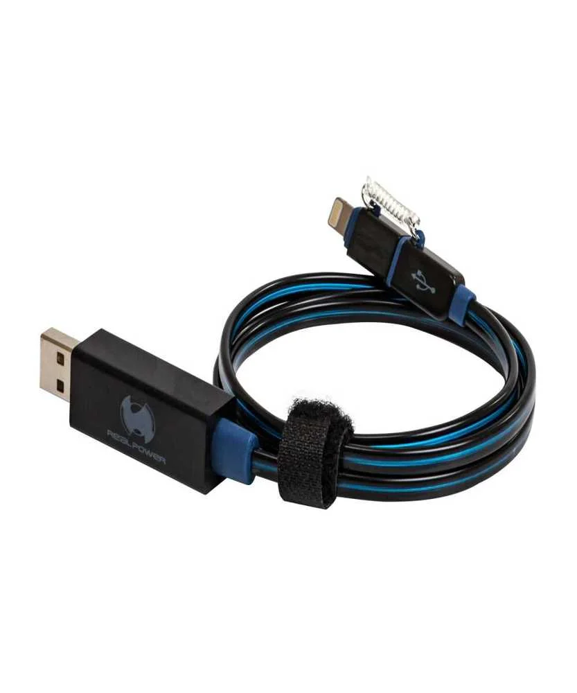 Realpower Datenkabel LED Blau       Micro-Usb Auf Lightning
