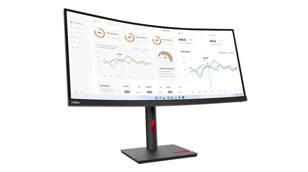 Monitor Curvo 34" T34w-30 Wide Quad Hd Preto - Lenovo