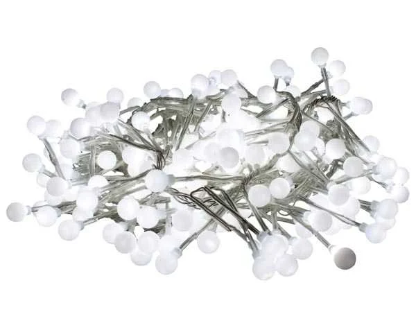 Clusterlight LED - 3.2 M - 256 White Balls - Transparent Wire - 24 V