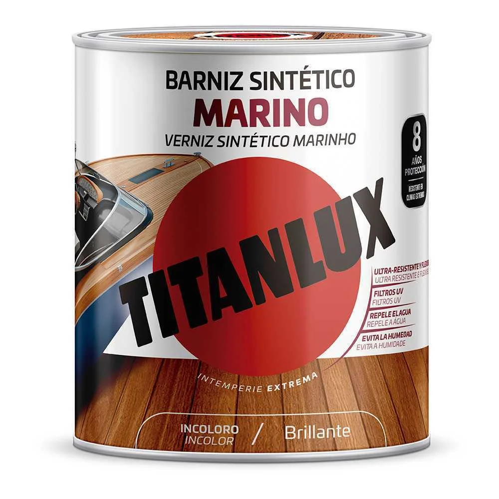 Verniz Sint&eacute;tico Marinho Brilhante Incolor 0,750l Titanlux M13100034
