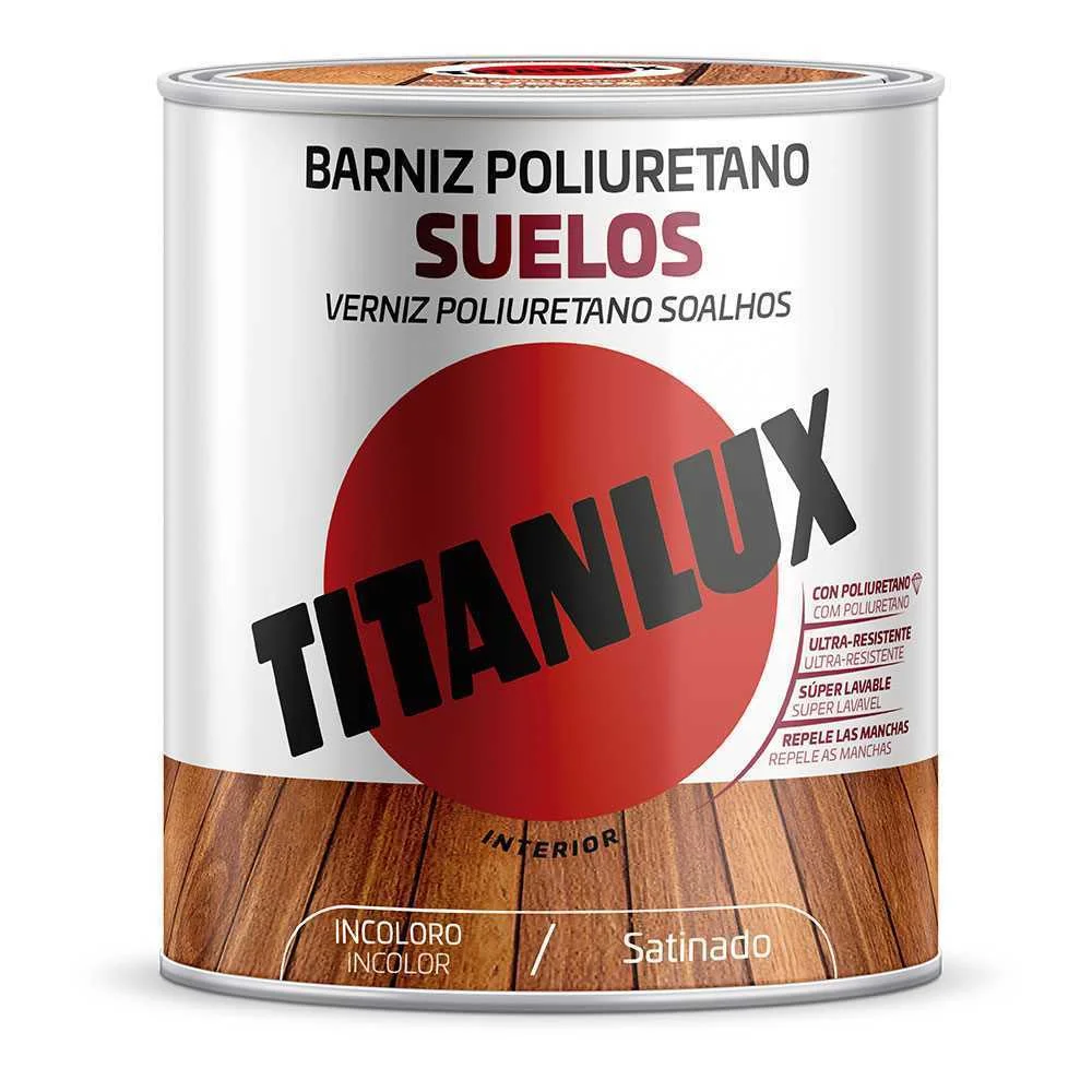 Verniz Poliuretano Soalhos Acetinado Incolor 0,750l Titanlux M17100034