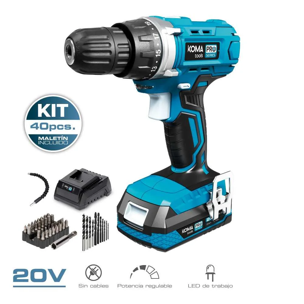 Kit Berbequim Aparafusador com 40 Acessórios 20v .