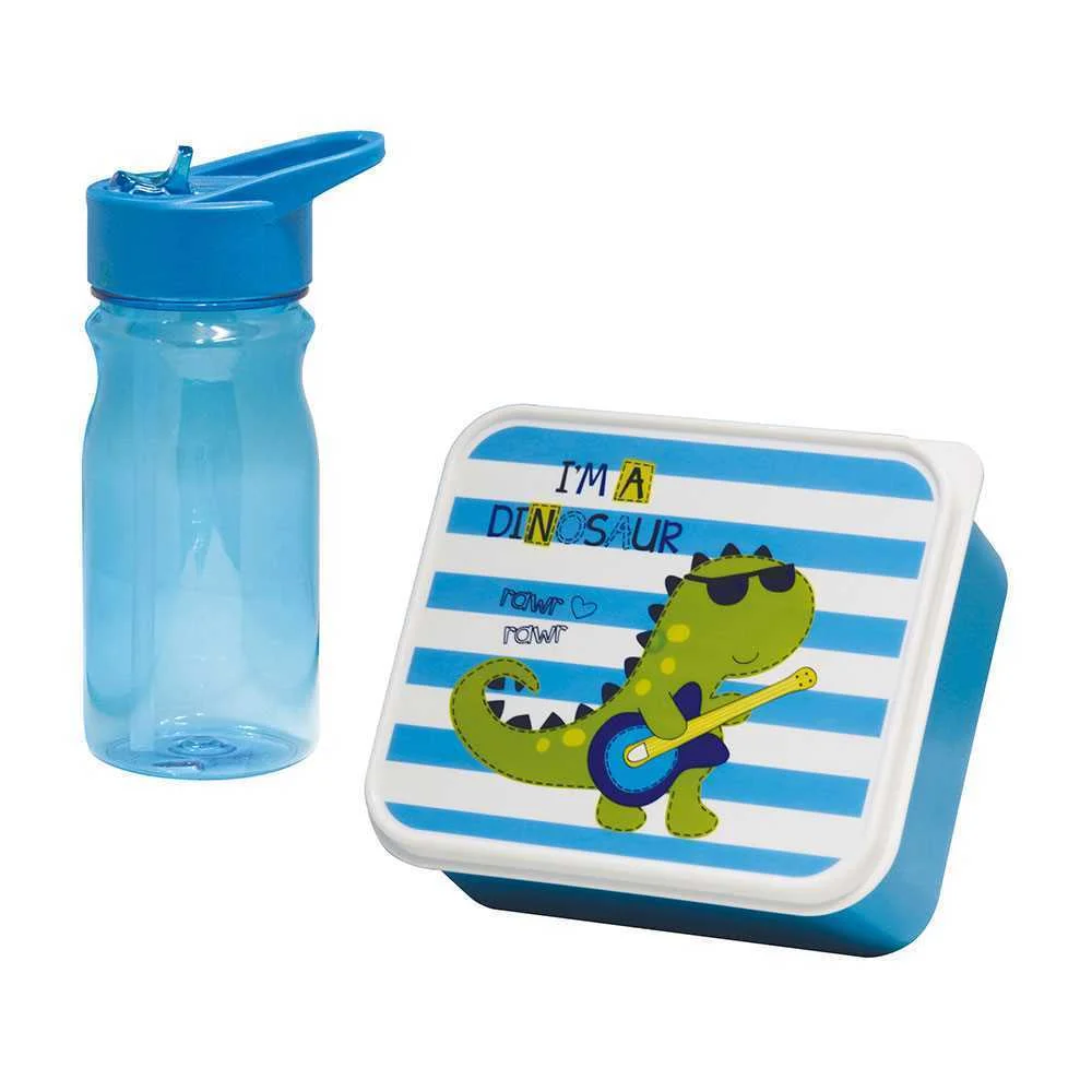 Lancheira Infantil com Cantil Dino 0,85l/0,5l Mon.