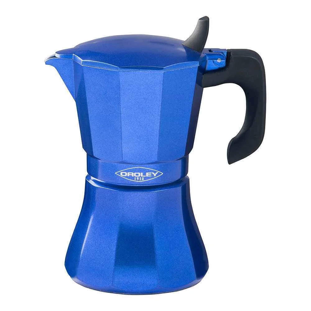 Cafeteira de Alumínio de 6 Chávenas Mod: "Petra" Cor Azul Oroley